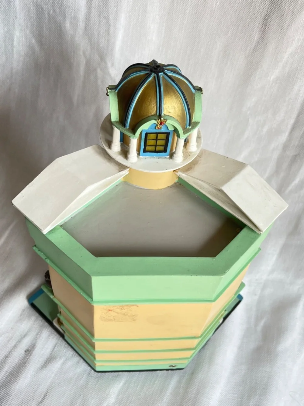 Monopoly Bank & Trust Decorative Building Figurine - Pastel Yellow, Mint, Coral - Picture 5 of 16